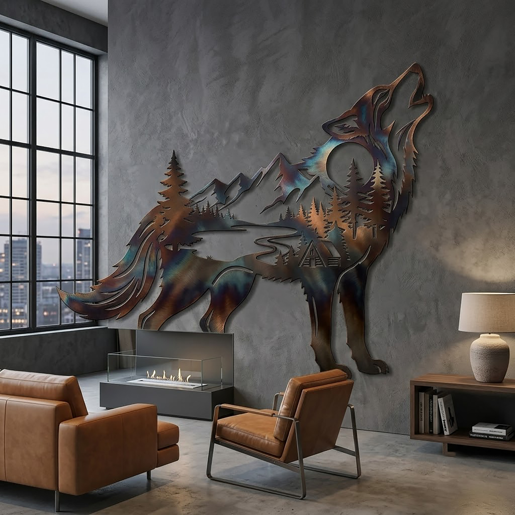 Wolf Metal Wall Art - product view 2