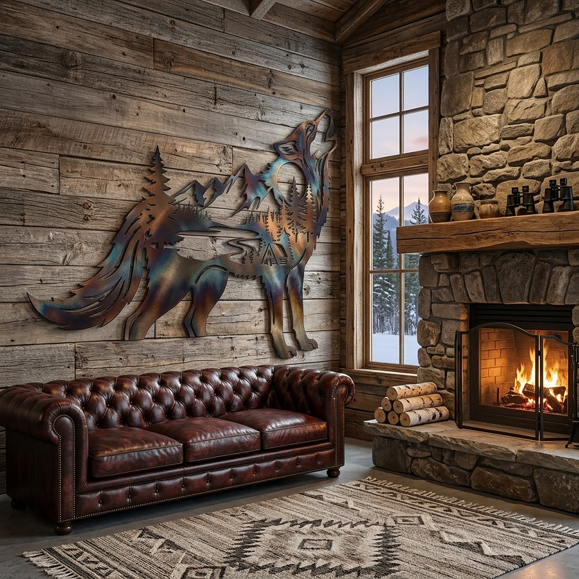 Wolf Metal Wall Art - product view 3