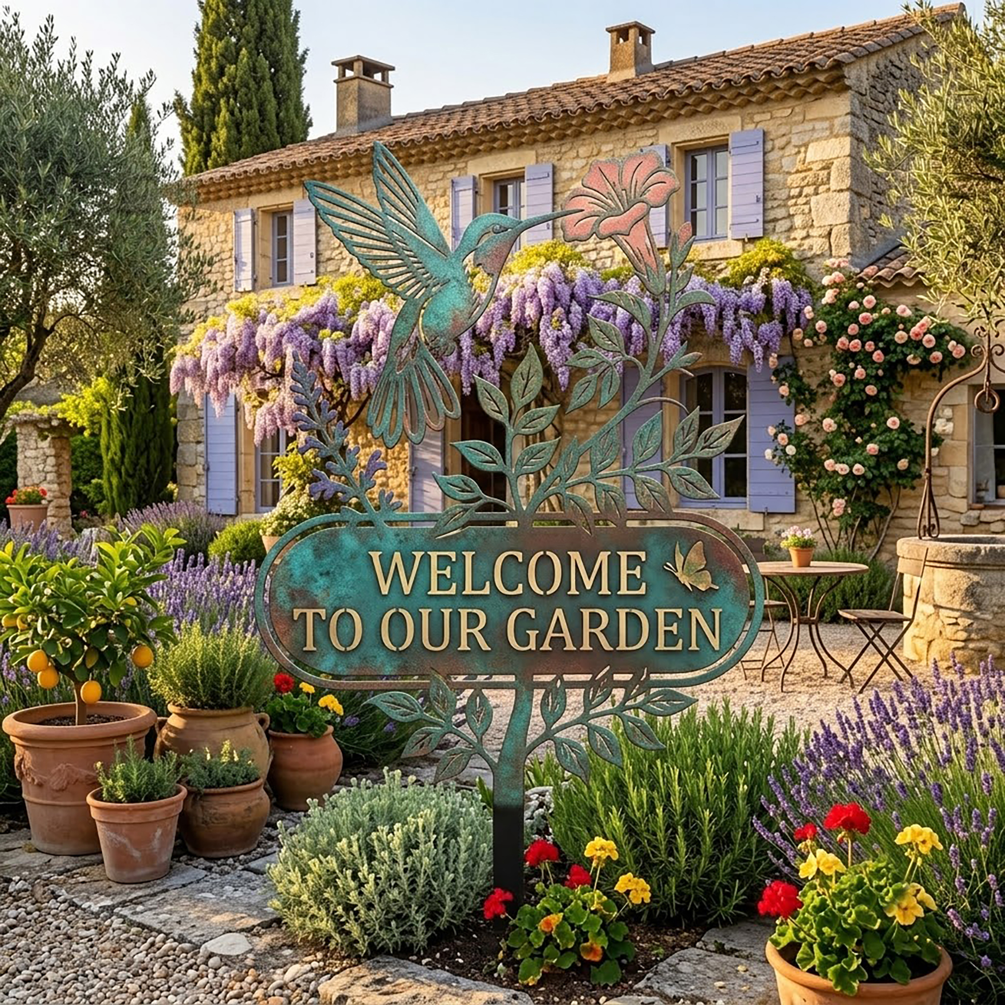 Hummingbird Garden Stake - product view 2
