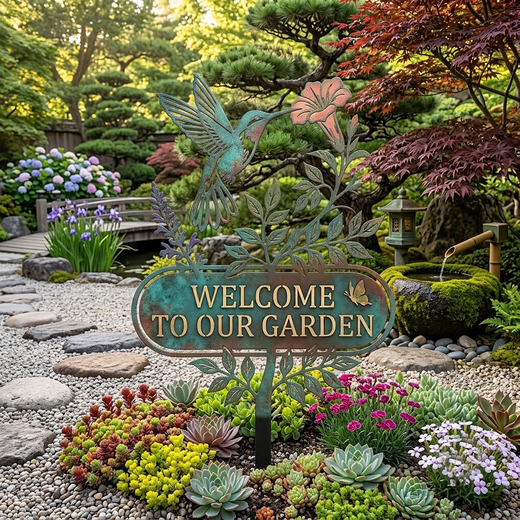 Hummingbird Garden Stake - product view 3