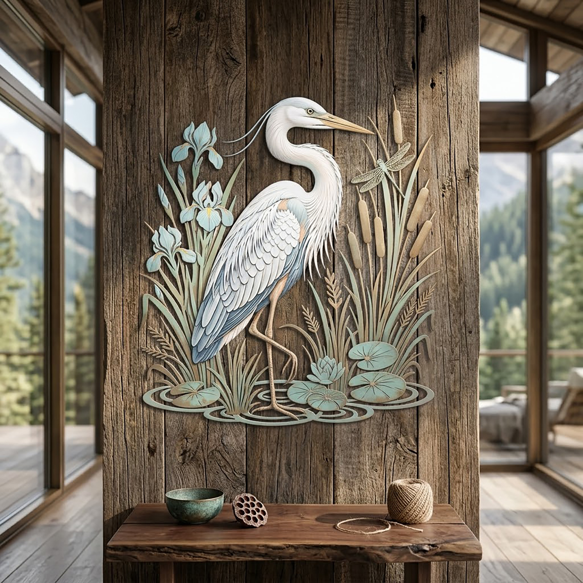 Great Blue Heron Metal Wall Art - product view 3