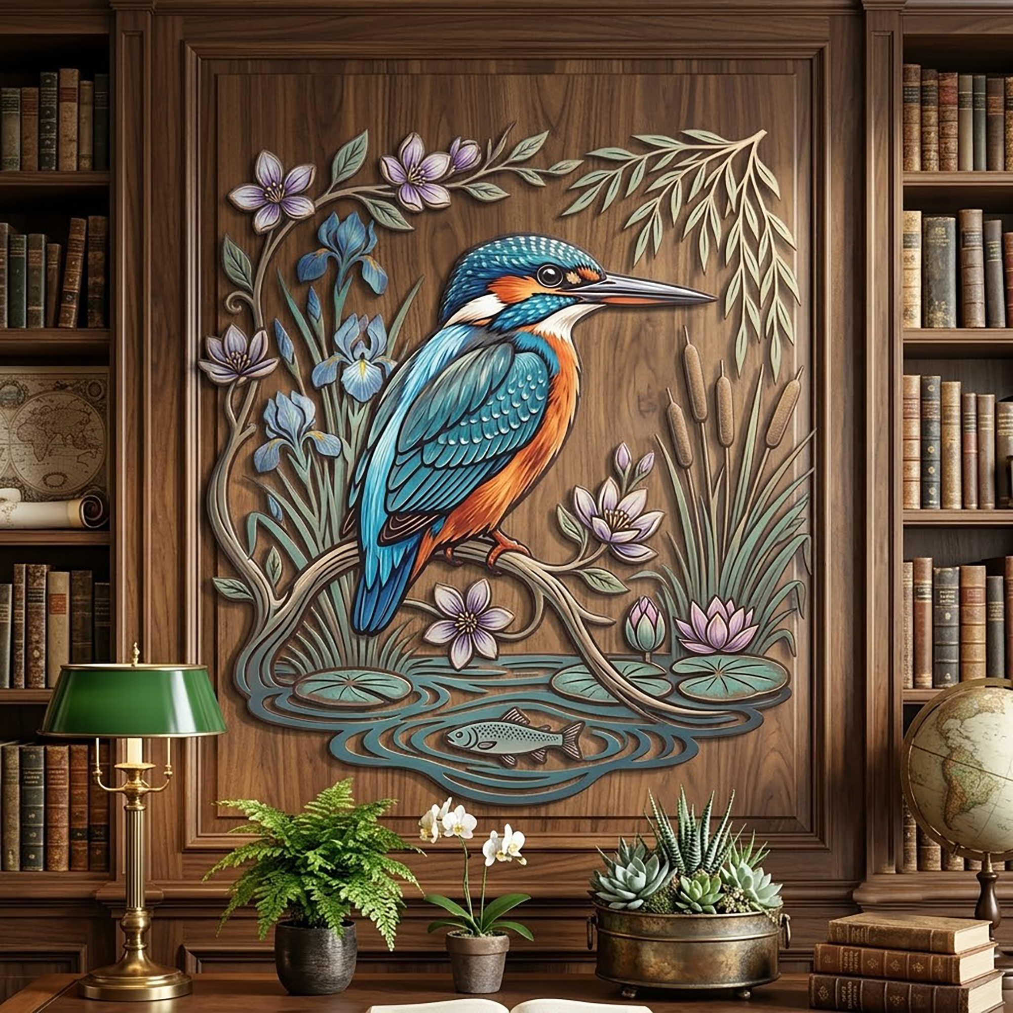 Kingfisher Metal Wall Art - product view 2