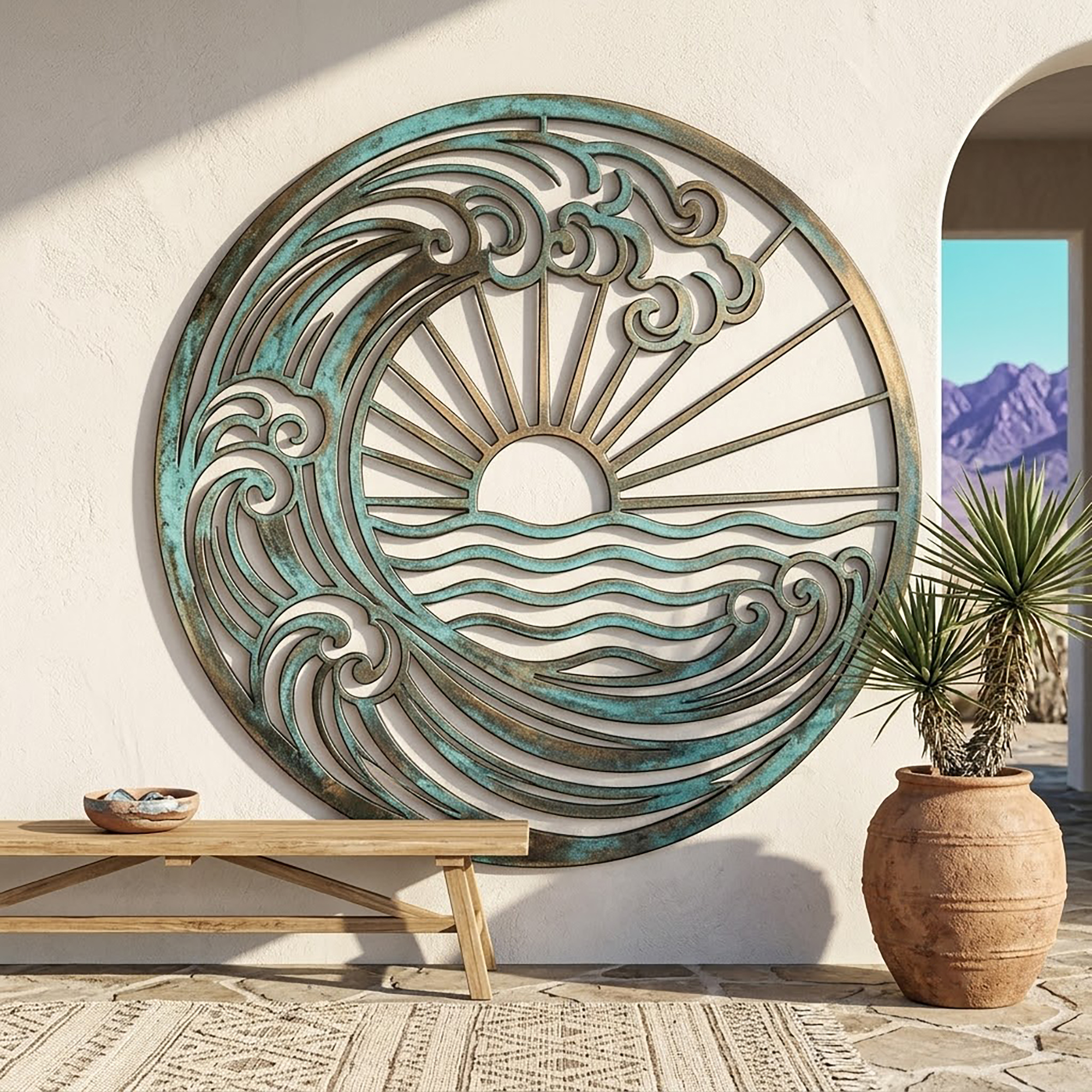 Ocean Wave Metal Wall Art - product view 2