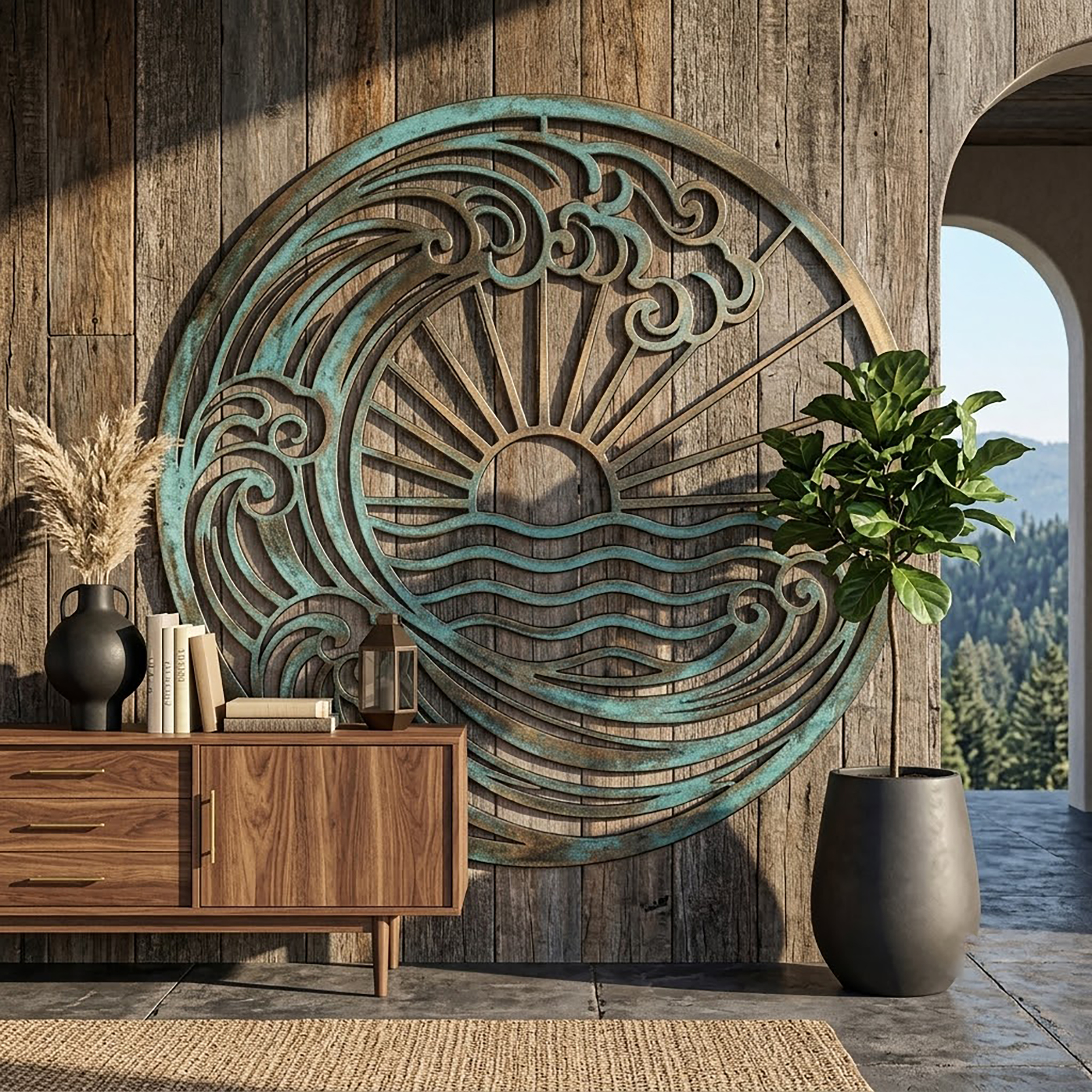 Ocean Wave Metal Wall Art - product view 3
