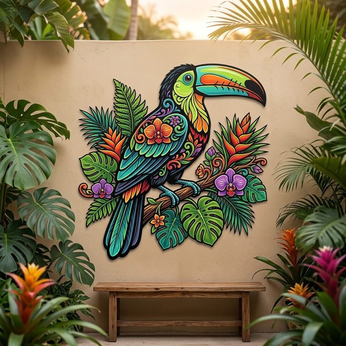 Tropical Toucan Metal Wall Art