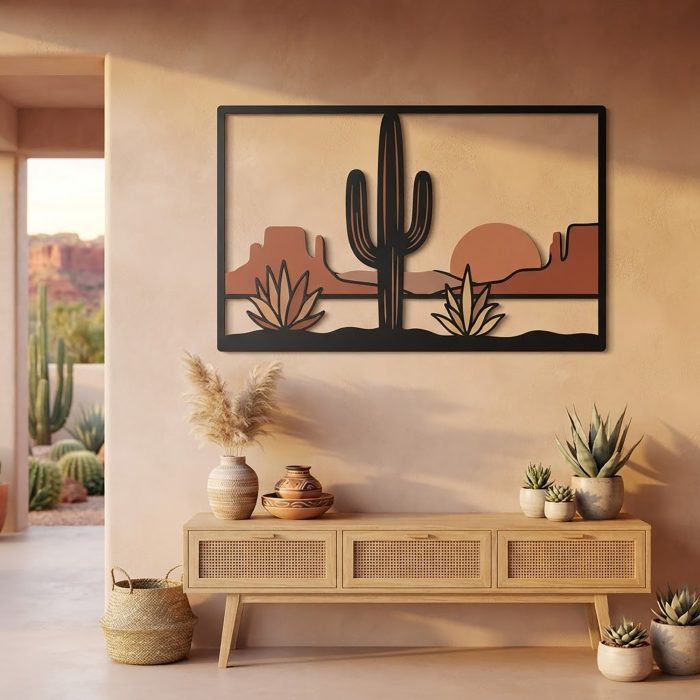 Desert Cactus Metal Wall Art