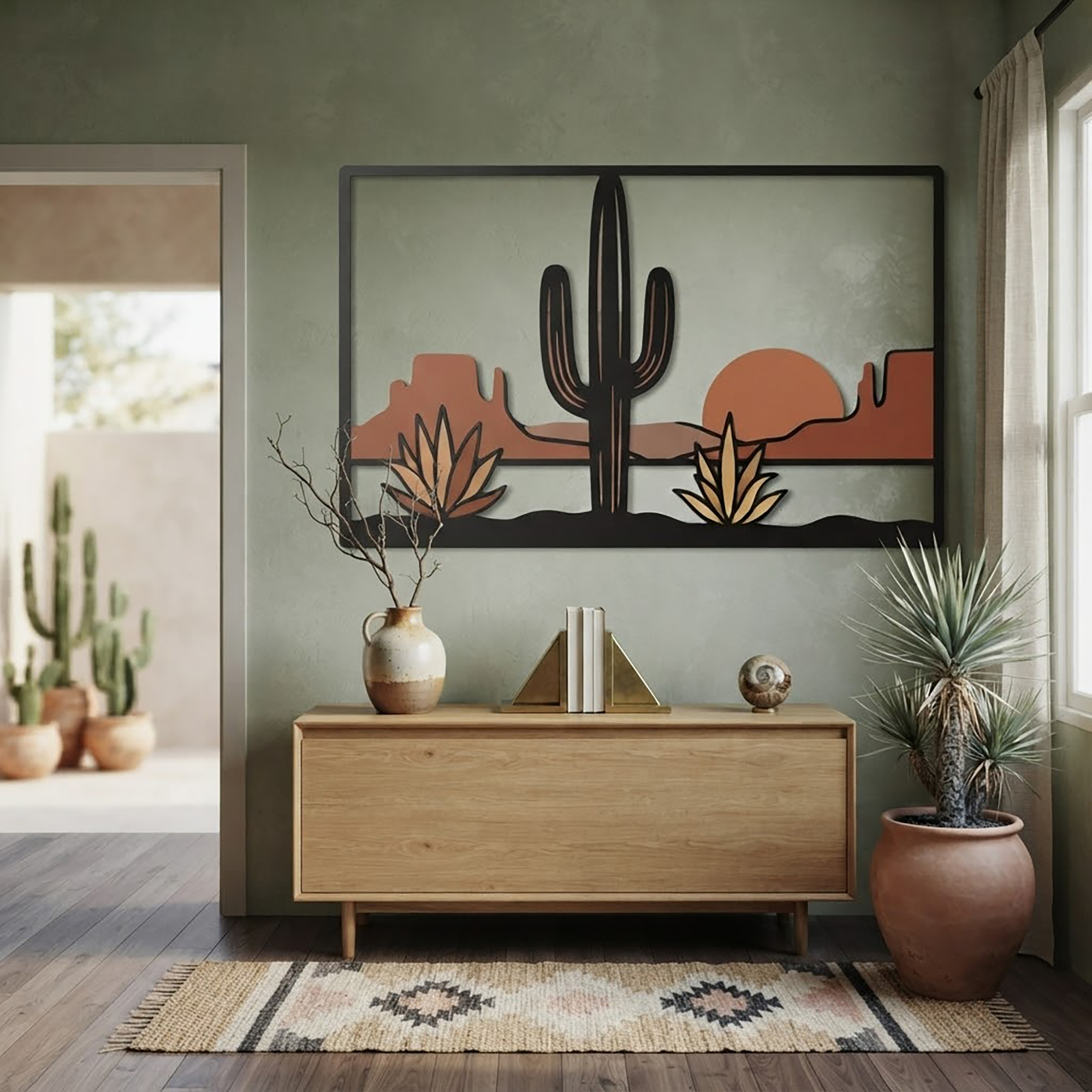 Desert Cactus Metal Wall Art - product view 3