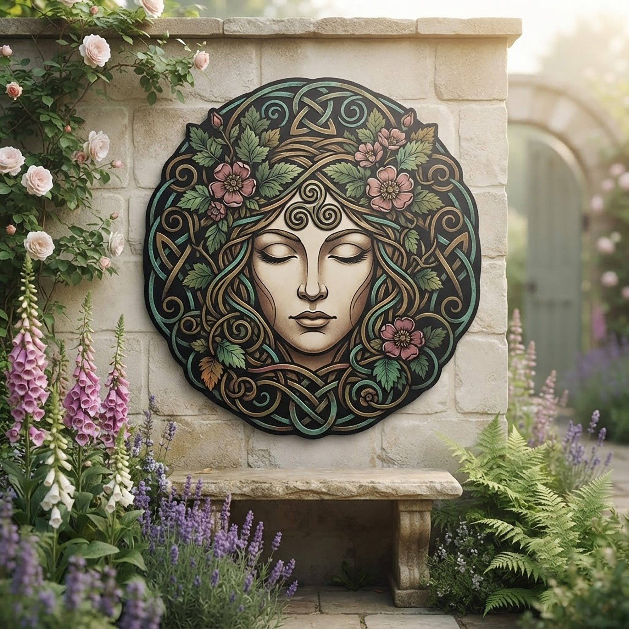 Celtic Goddess Metal Wall Art