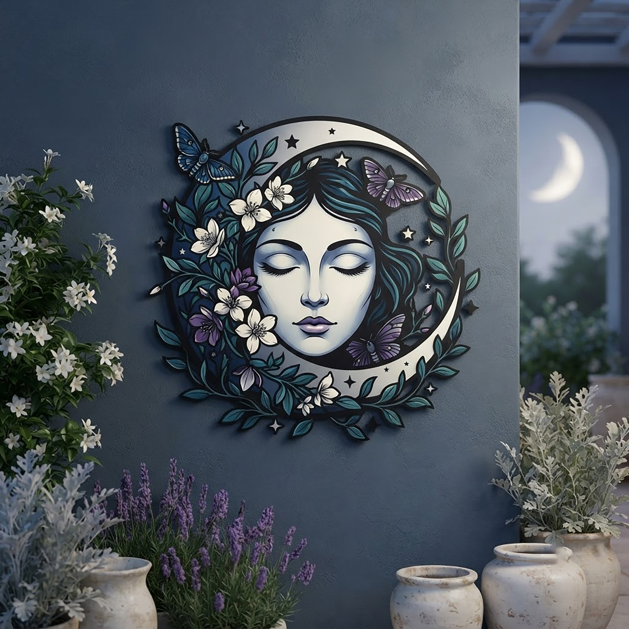 Moon Goddess Metal Wall Art