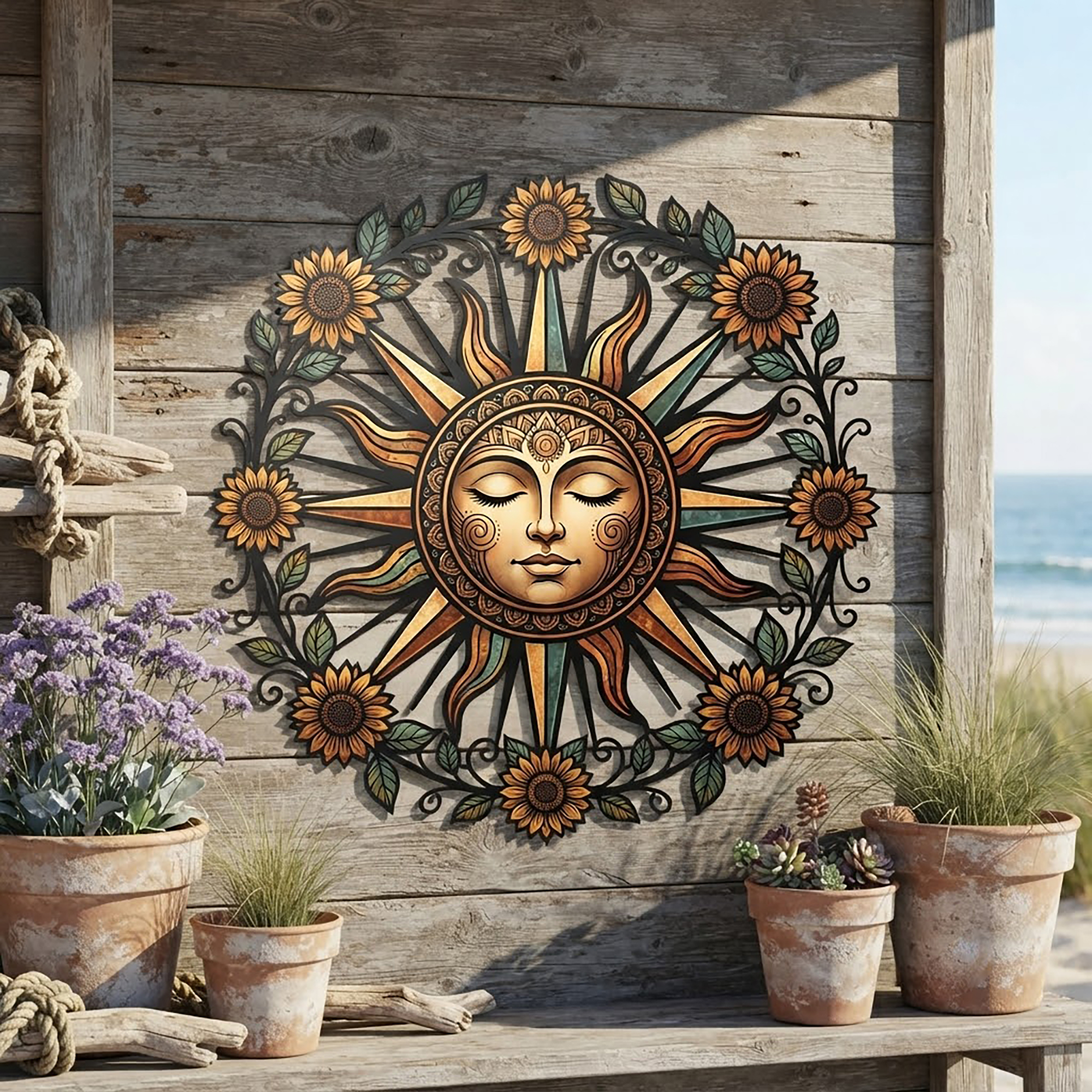 Sun Goddess Metal Wall Art - product view 2