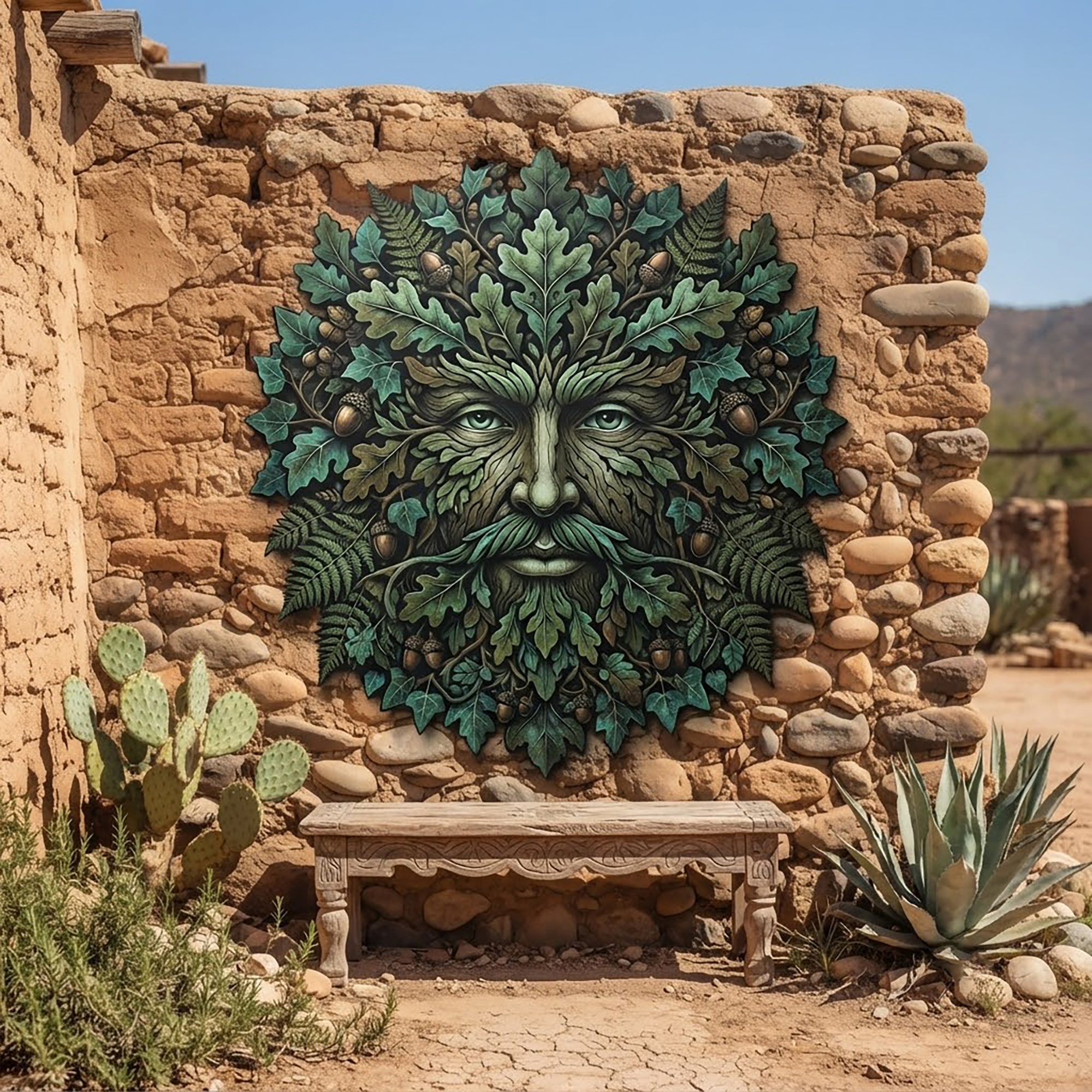 Green Man Metal Wall Art - product view 2