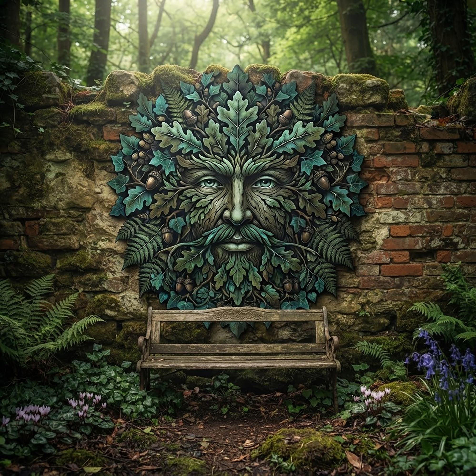 Green Man Metal Wall Art - product view 3