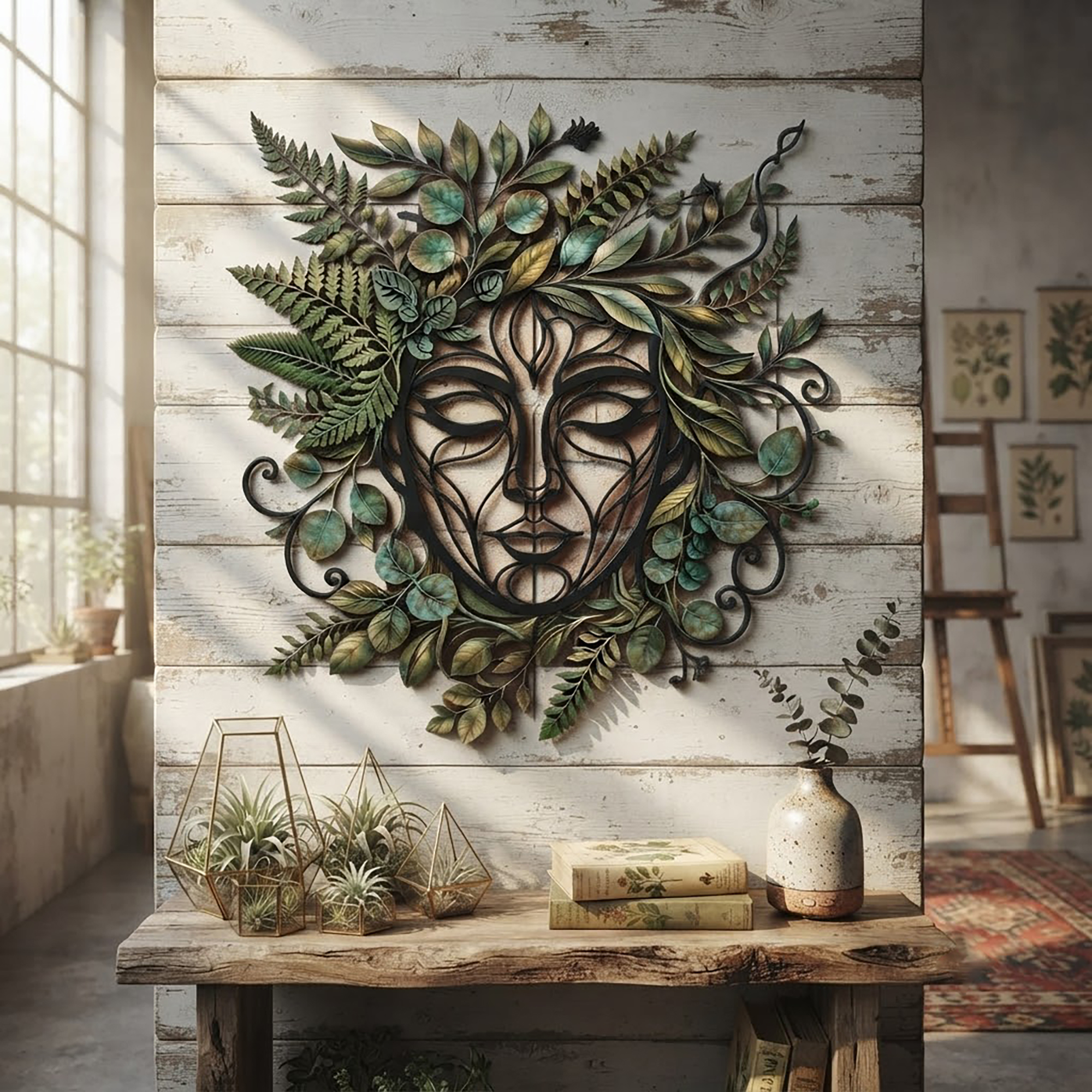 Botanical Woman Metal Wall Art - product view 3