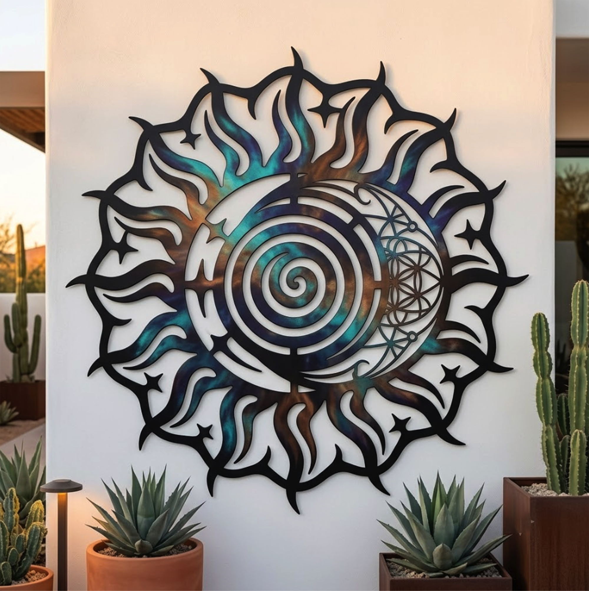 Sun Moon Metal Wall Art
