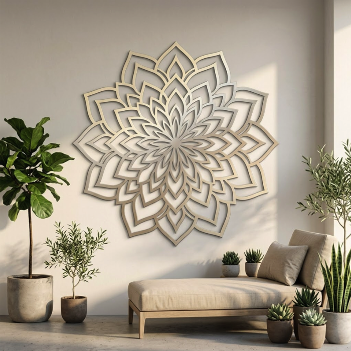 White Mandala Metal Wall Art