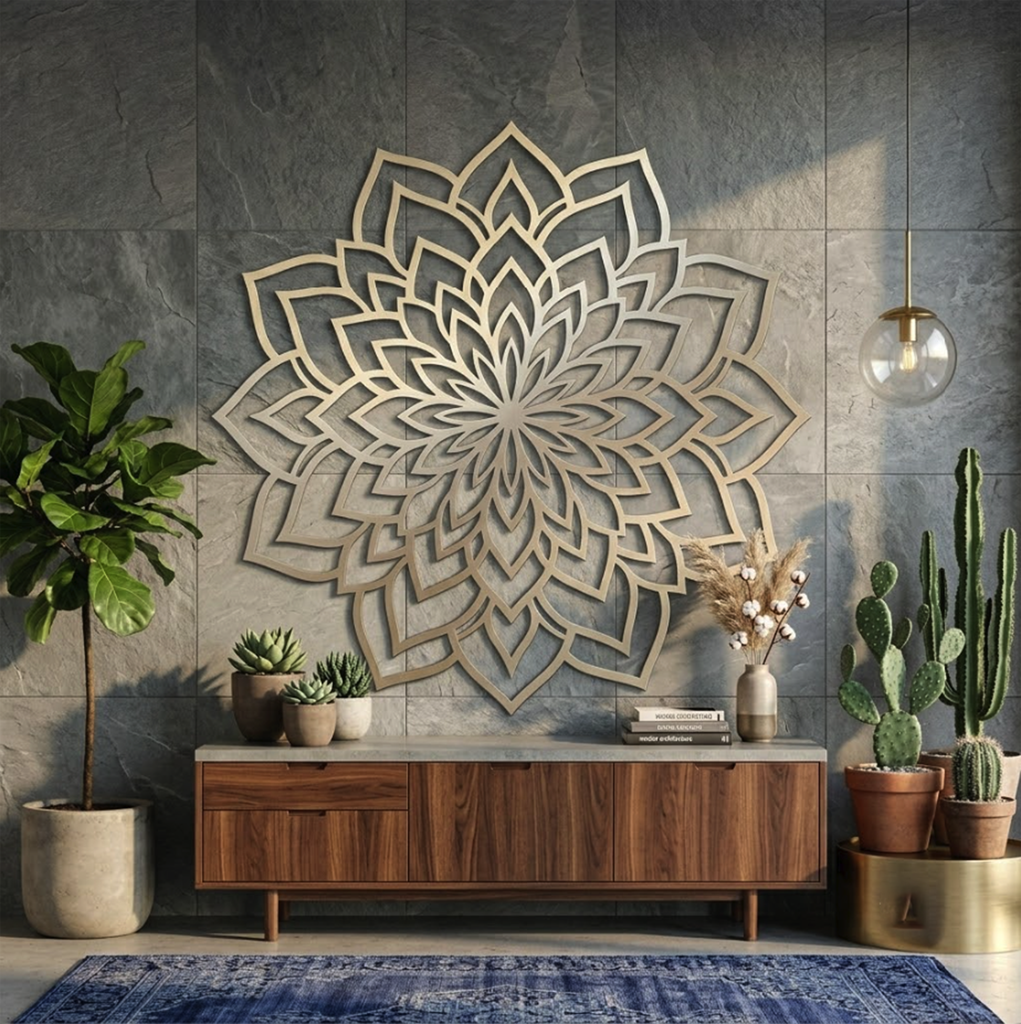 White Mandala Metal Wall Art - product view 2