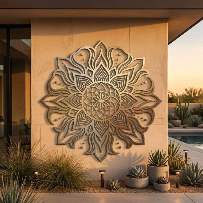 Sacred Geometry Mandala Metal Wall Art