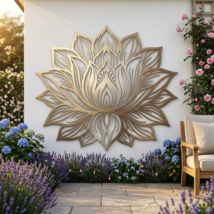 Lotus Flower Metal Wall Art