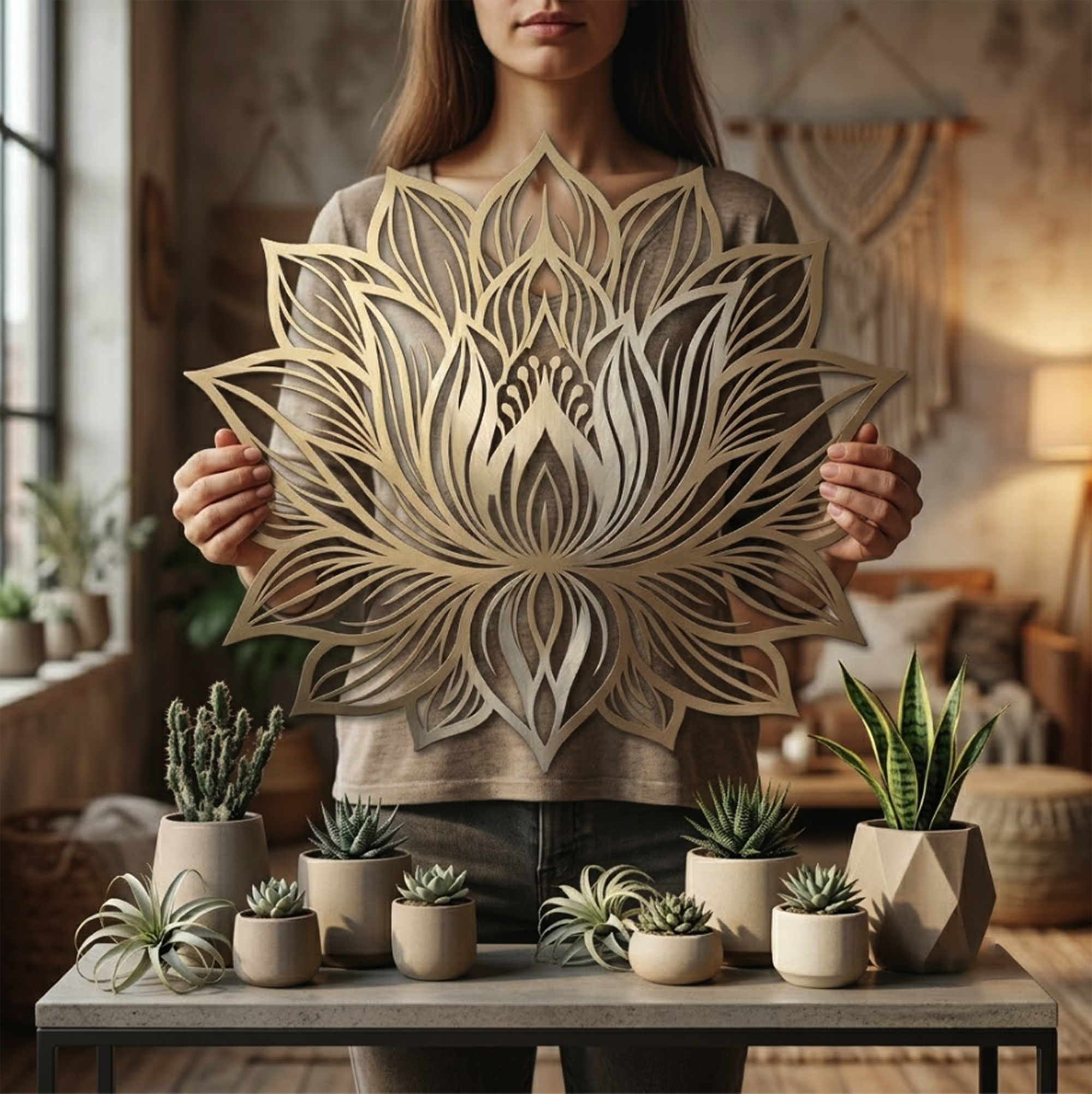 Lotus Flower Metal Wall Art - product view 3