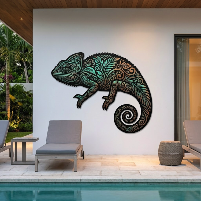 Chameleon Metal Wall Art