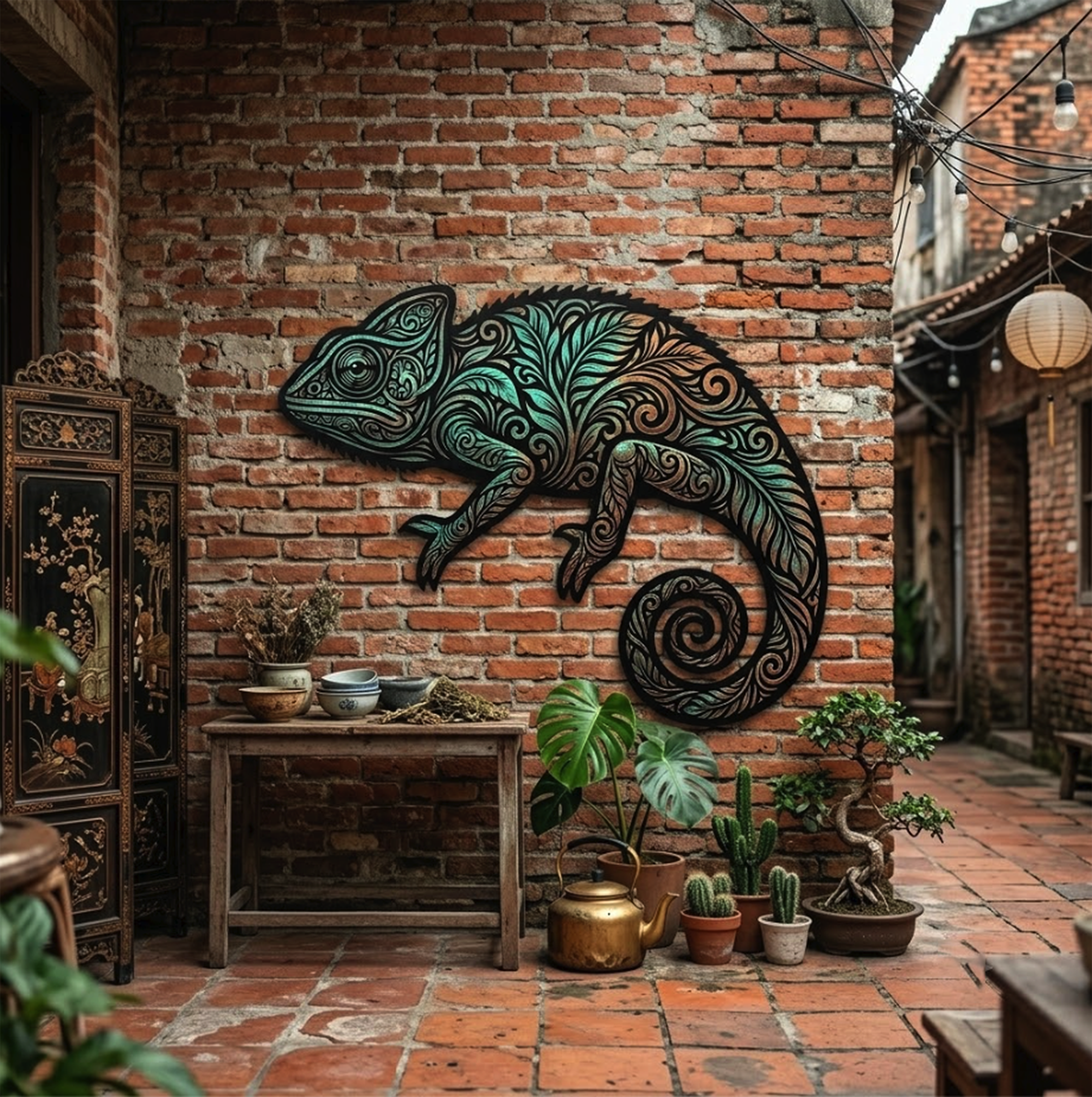 Chameleon Metal Wall Art - product view 2