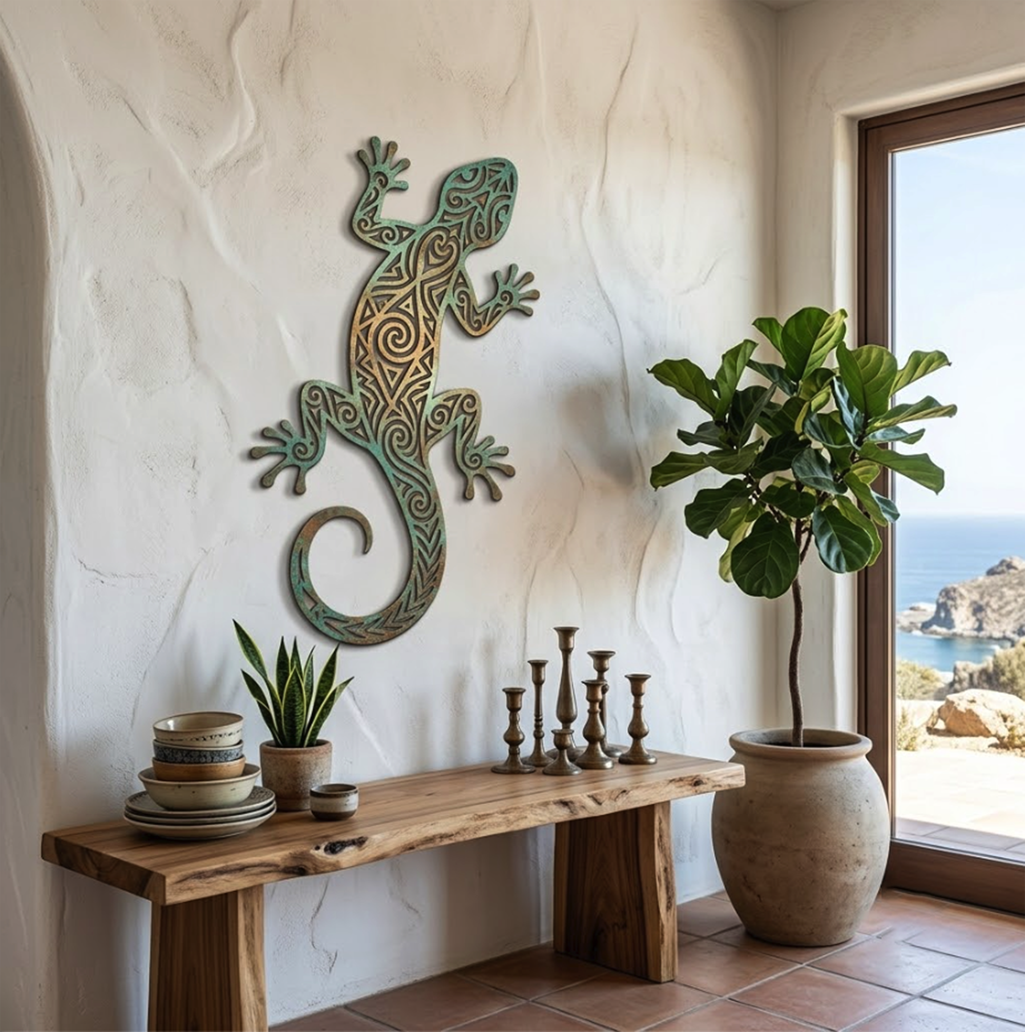 Gecko Metal Wall Art - product view 2