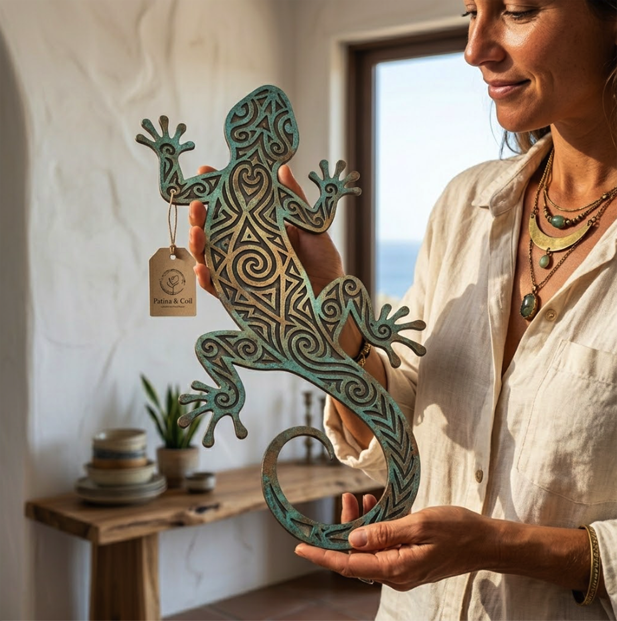 Gecko Metal Wall Art - product view 3