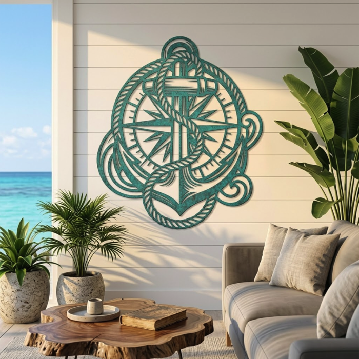 Compass Rose Metal Wall Art