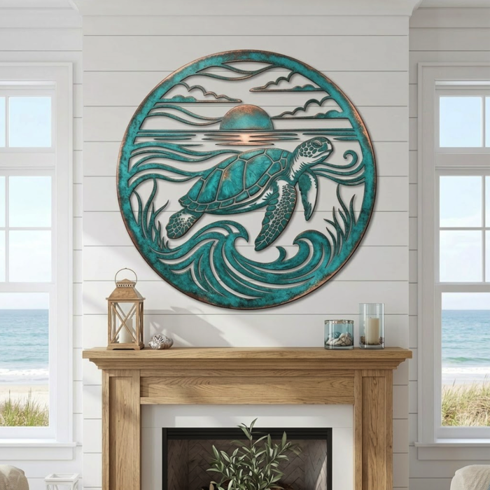 Tropical Beach Metal Wall Art