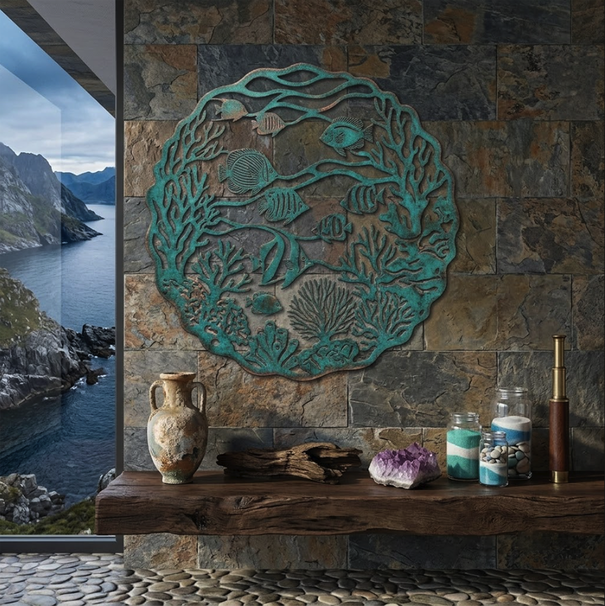 Humpback Whale Metal Wall Art - product view 2