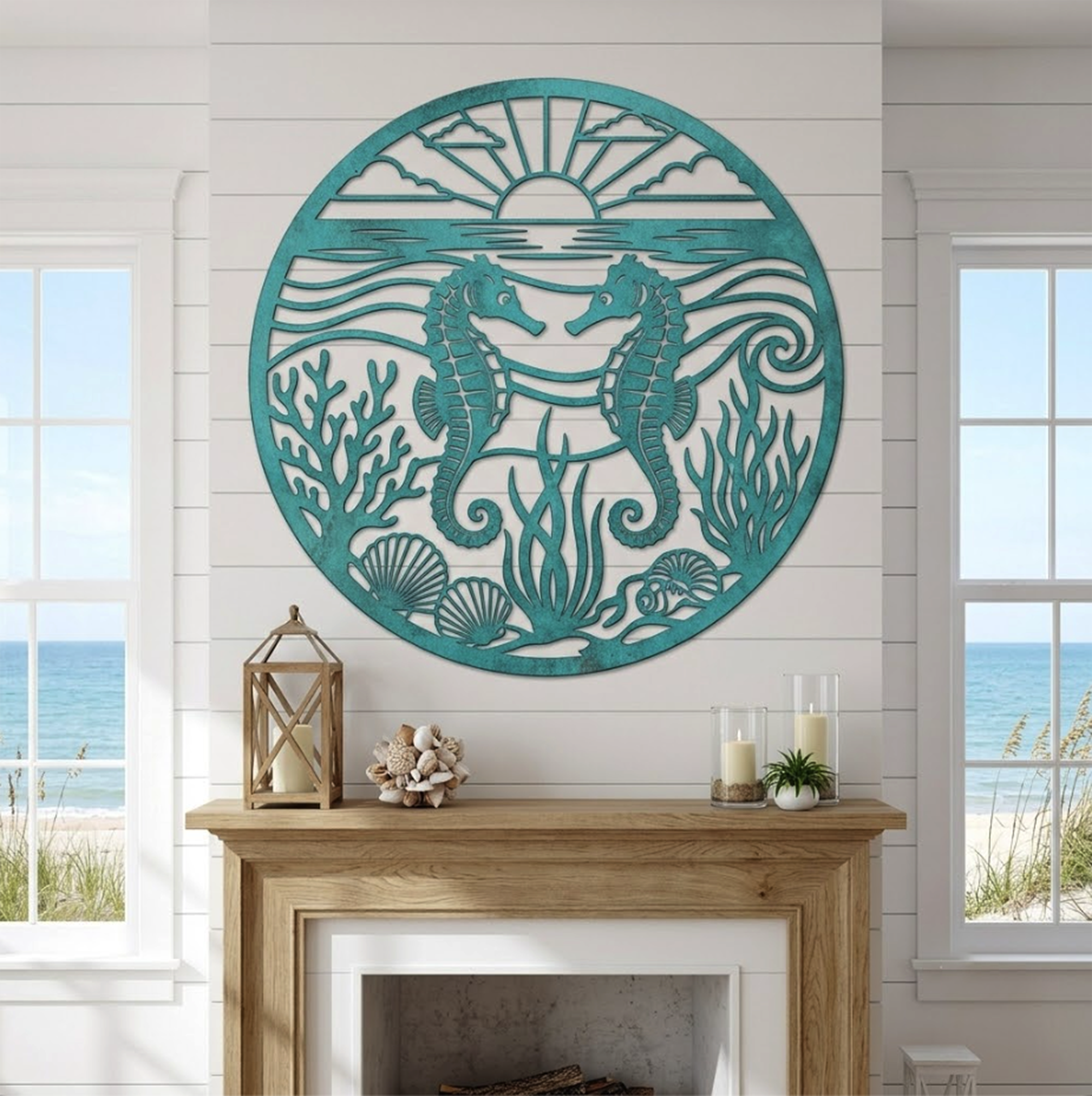 Coral Reef Metal Wall Art - product view 2