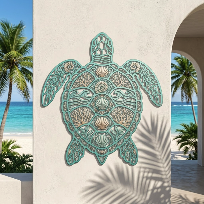 Coastal Butterfly Metal Wall Art