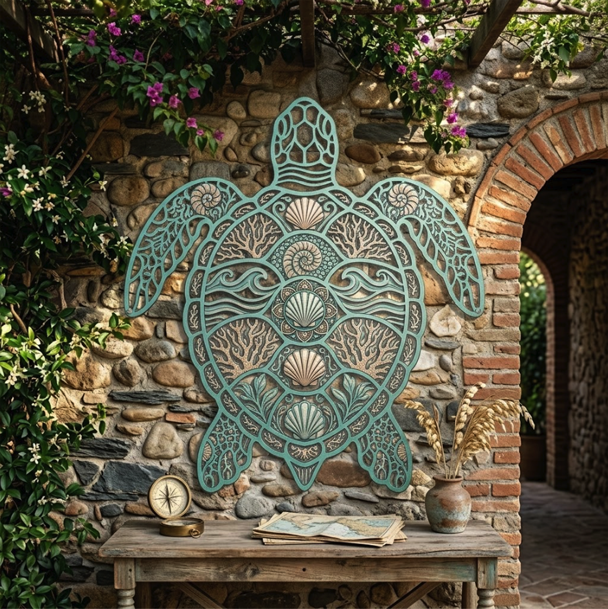 Coastal Butterfly Metal Wall Art - product view 2