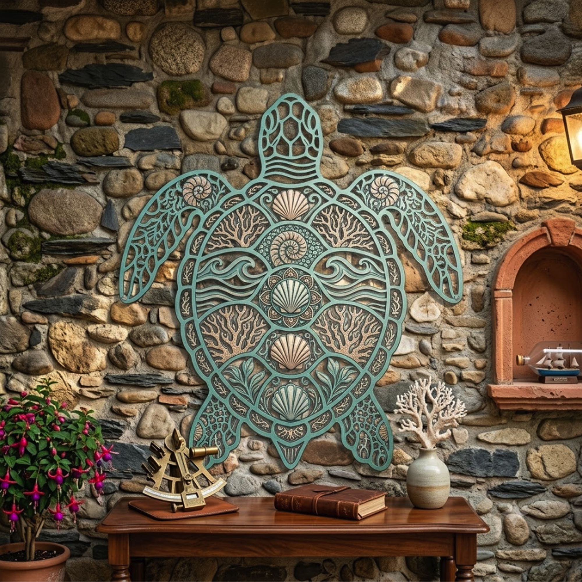 Coastal Butterfly Metal Wall Art - product view 3