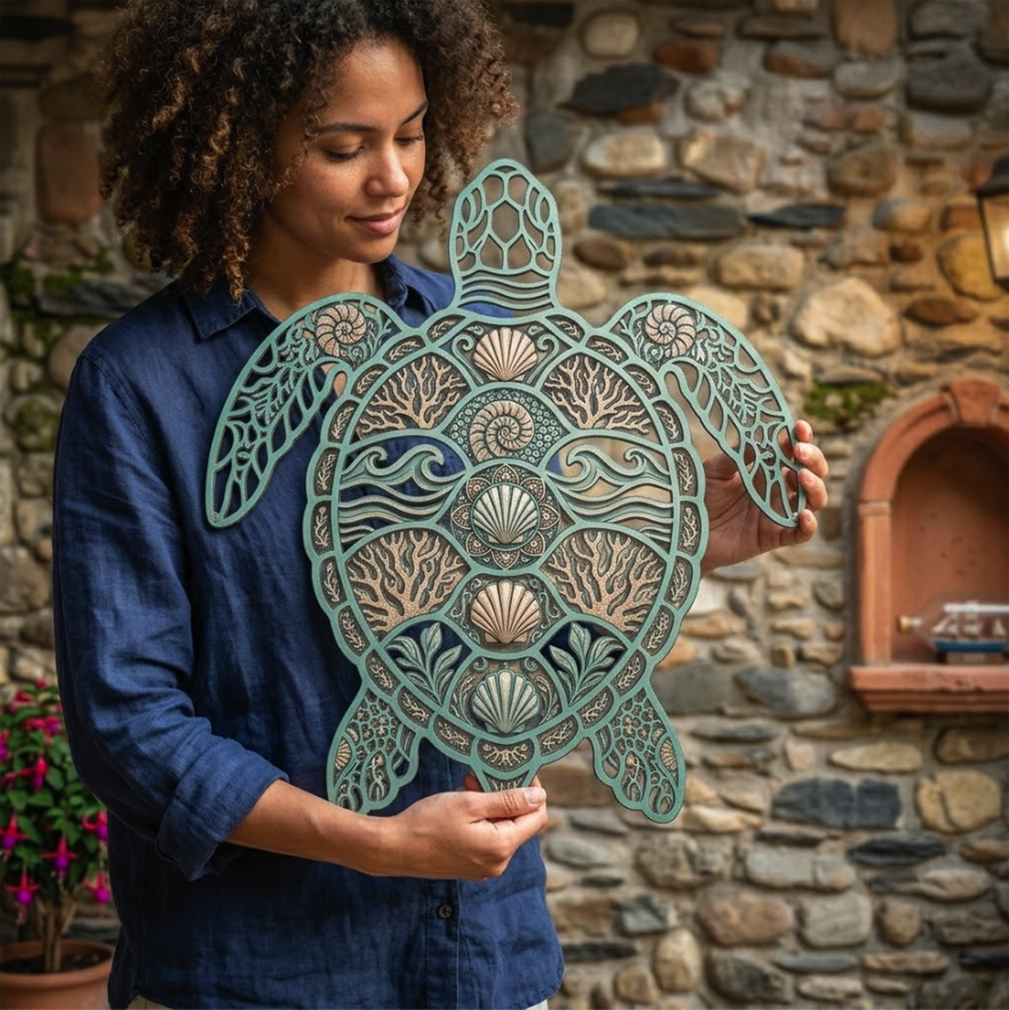 Coastal Butterfly Metal Wall Art - product view 4