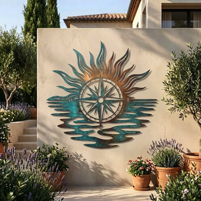 Coastal Compass Metal Wall Art