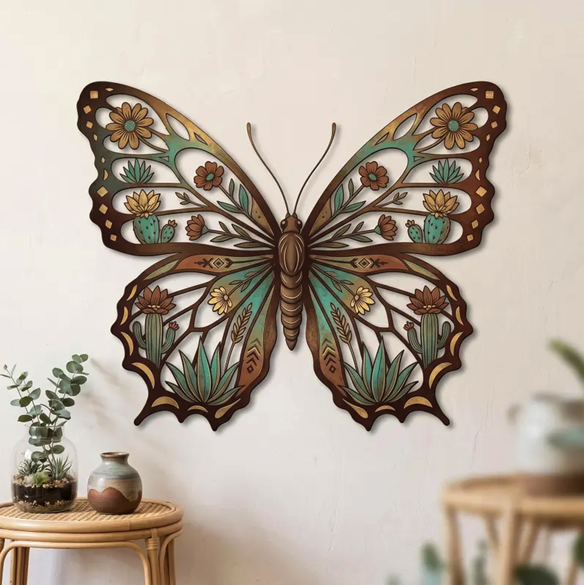 Desert Butterfly Metal Wall Art - product view 3