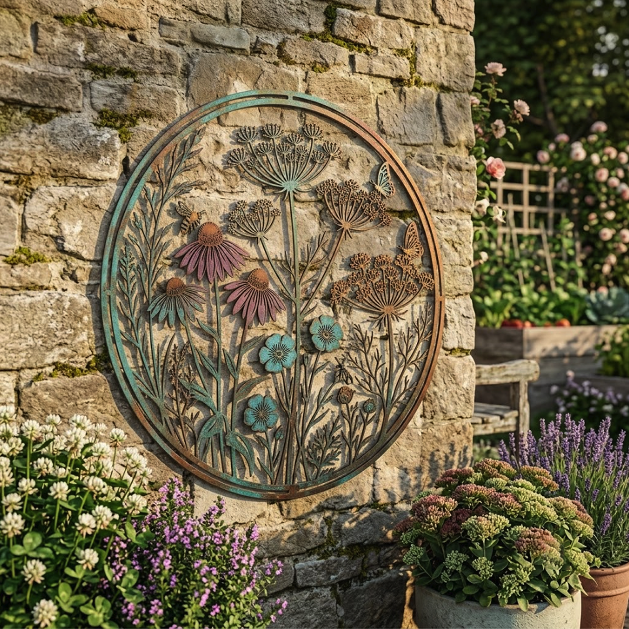 Wildflower Garden Metal Wall Art - product view 2