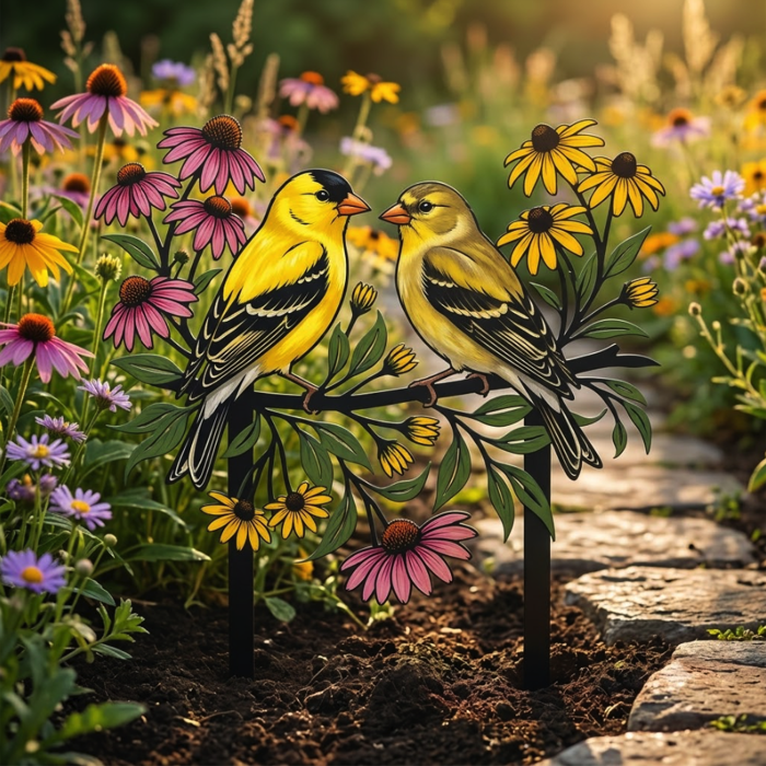 Goldfinch Garden Stake