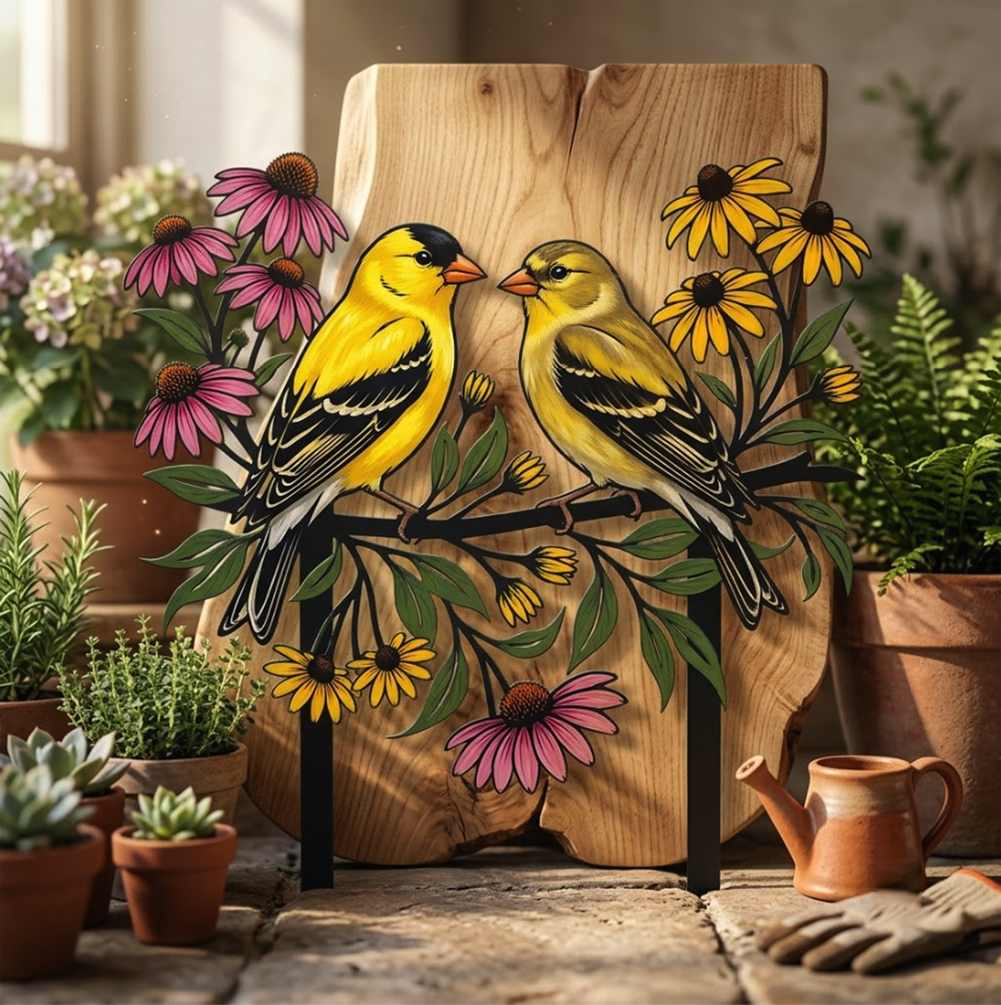 Goldfinch Garden Stake - product view 2