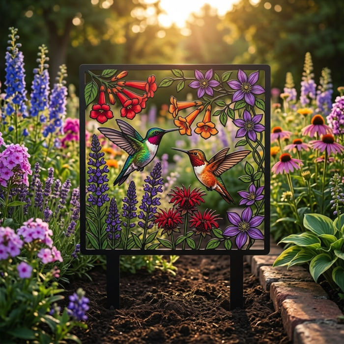 Hummingbird Garden Stake