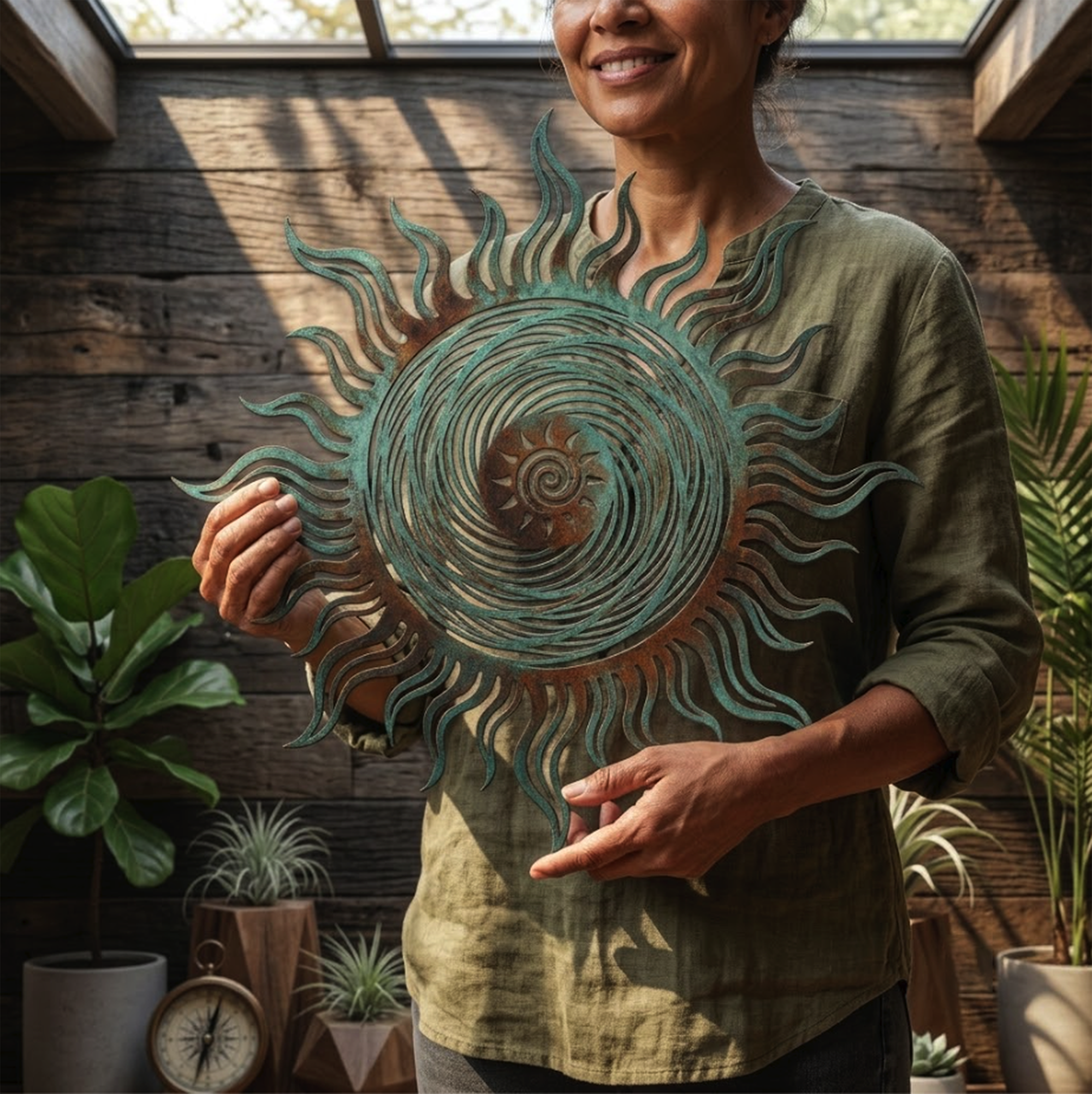 Sun Moon Metal Wall Art - product view 3