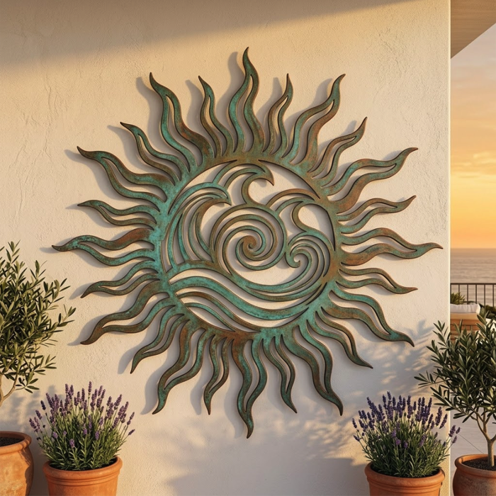 Sun Wave Metal Wall Art