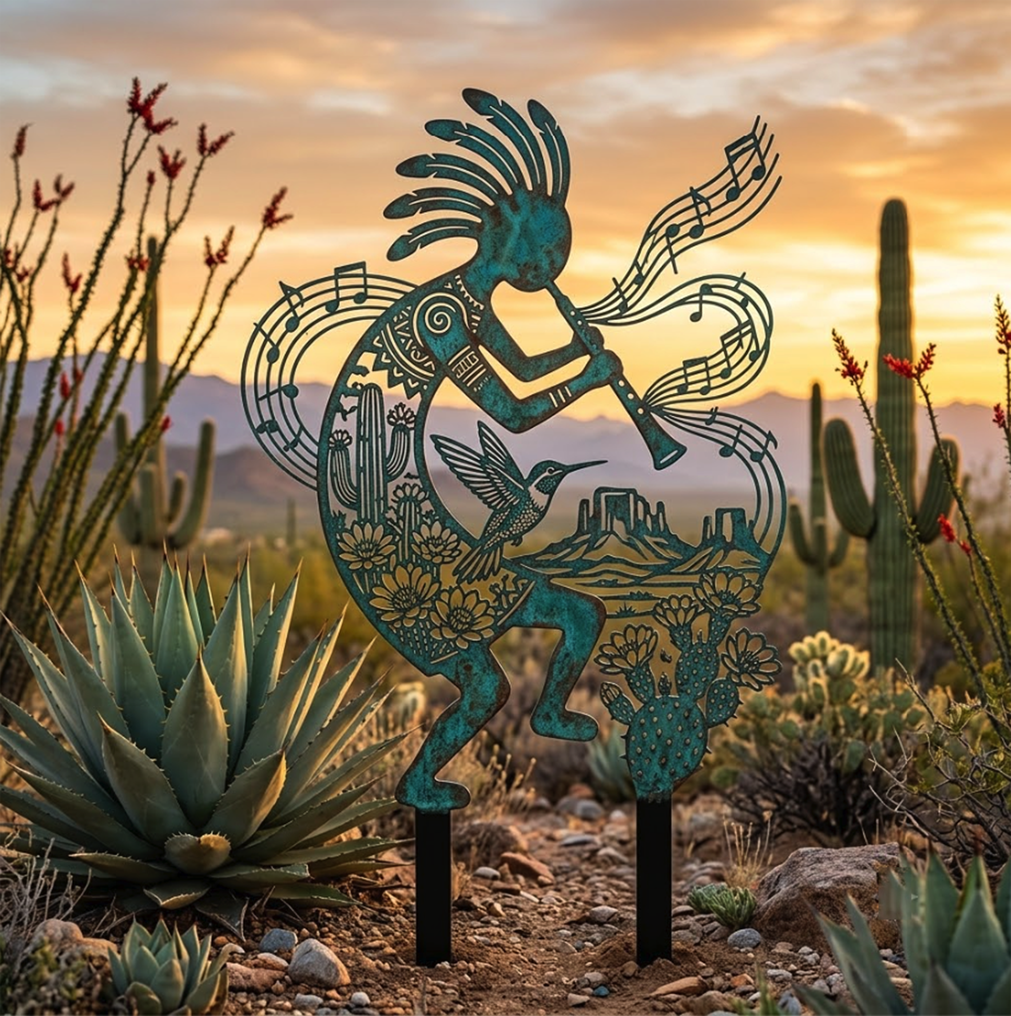 Southwestern Kokopelli Garden Stake