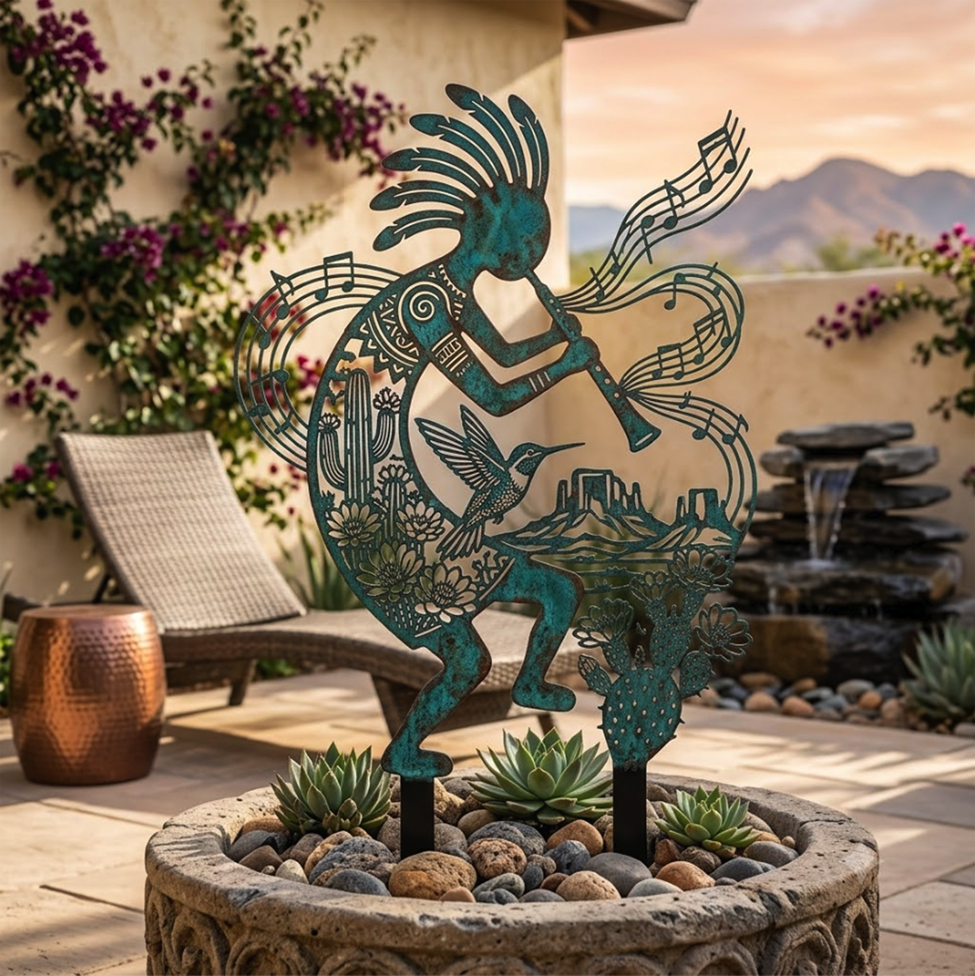 Southwestern Kokopelli Garden Stake - product view 2