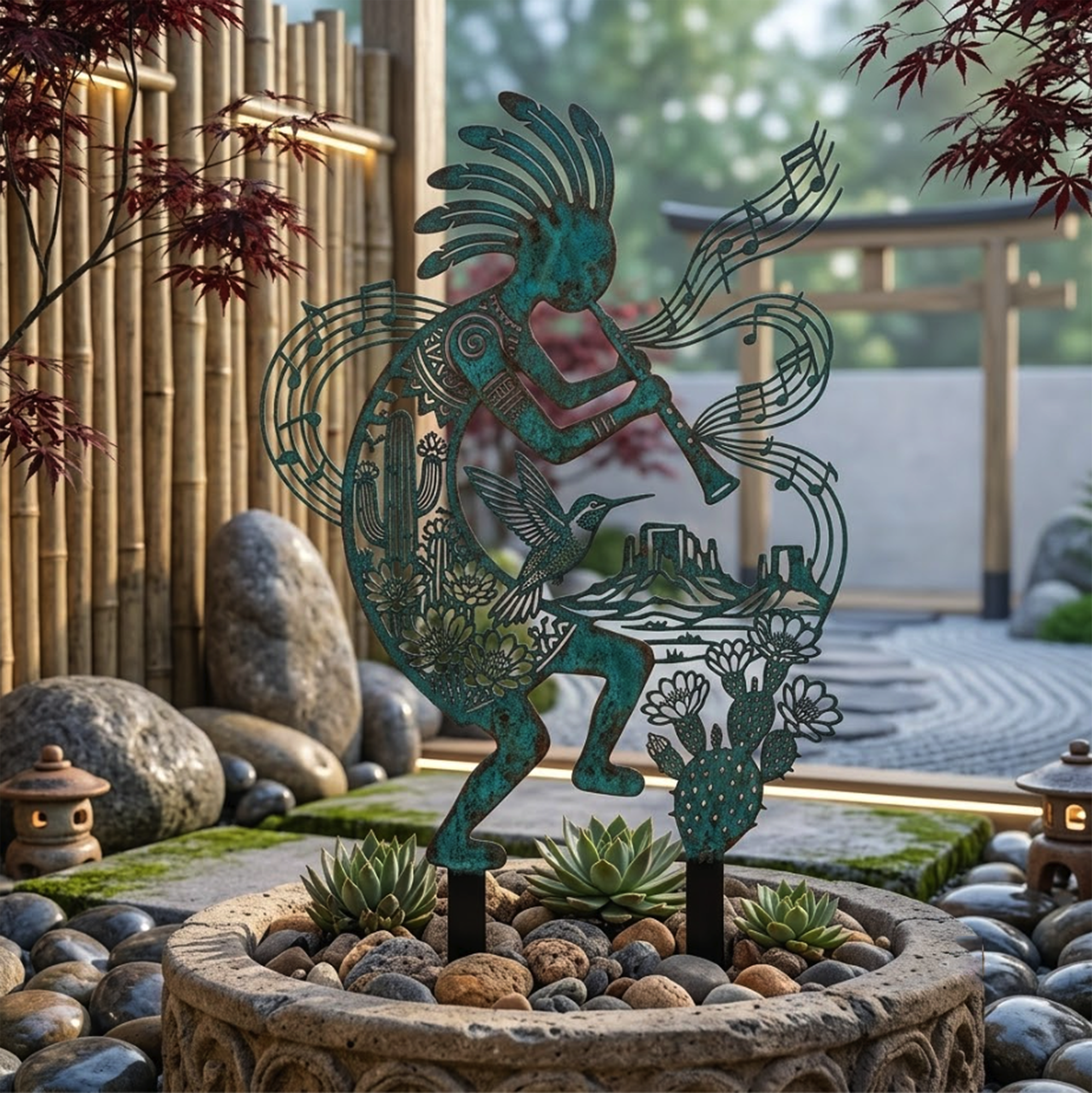 Southwestern Kokopelli Garden Stake - product view 3