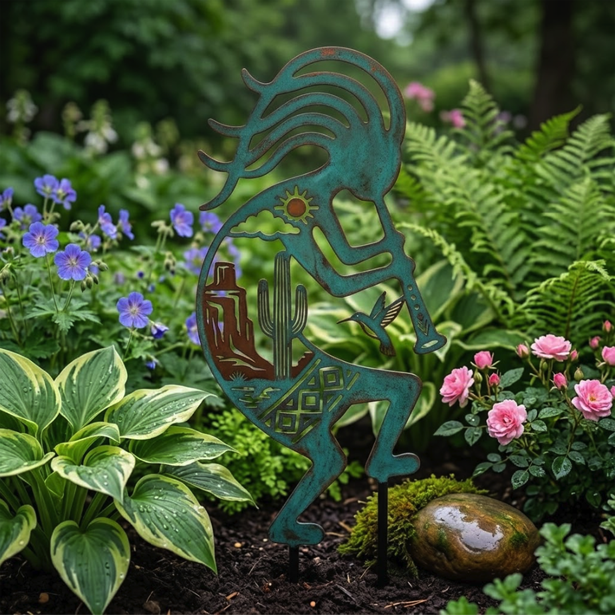 Southwestern Kokopelli Garden Stake - product view 2