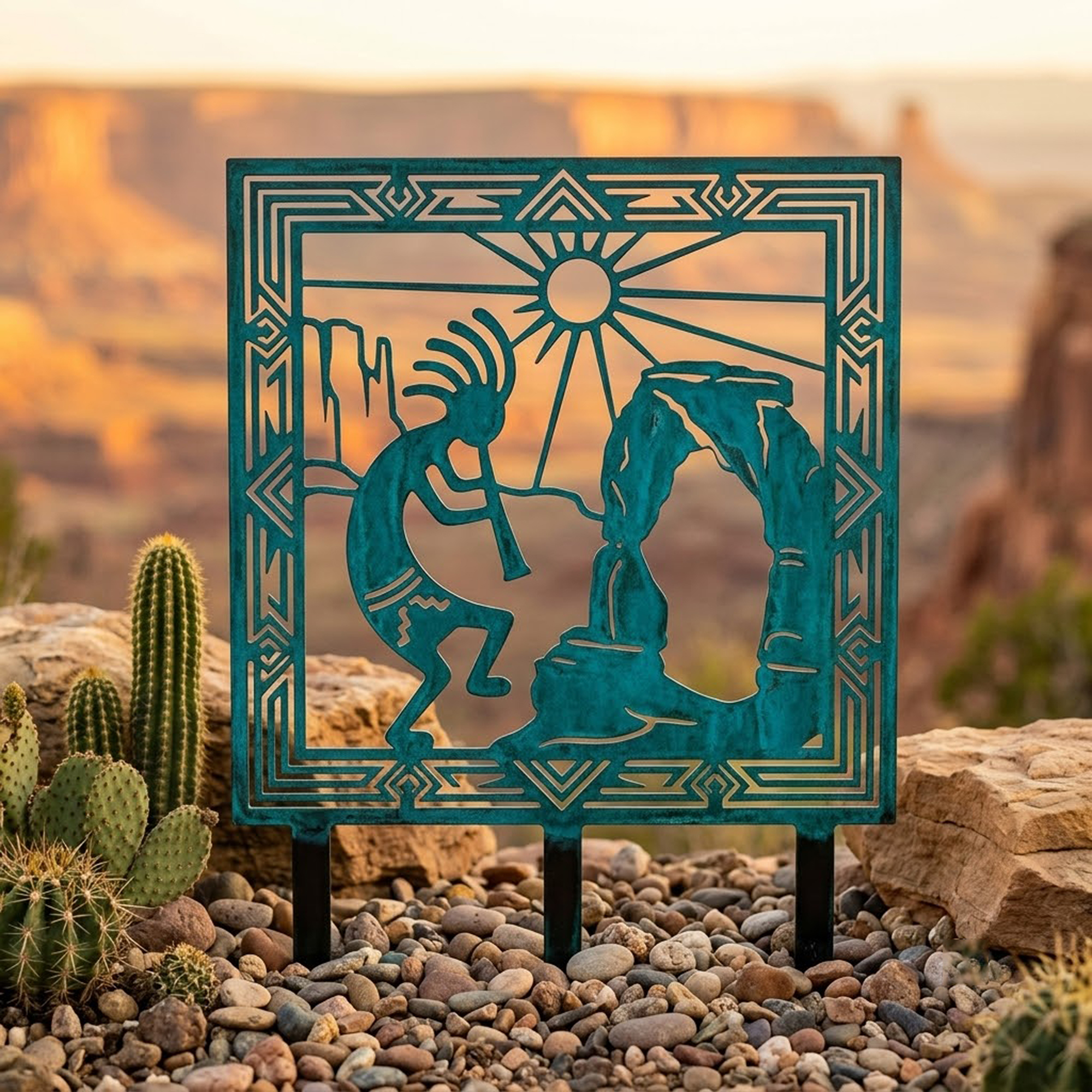 Southwestern Kokopelli Garden Stake - product view 2