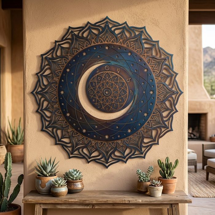 Celestial Moon Metal Wall Art