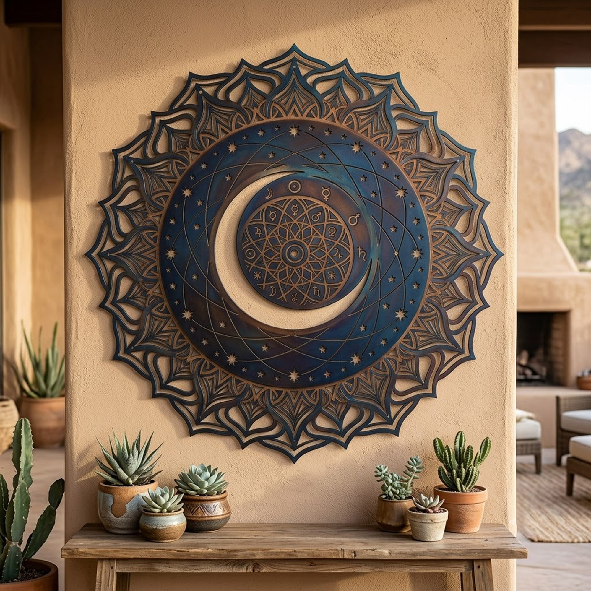 Celestial Moon Metal Wall Art